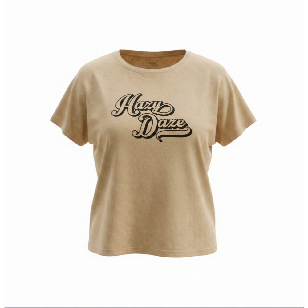 Vintage Canvas Large Hazy Daze Brown Tshirt Made In The USA 90s Y2K